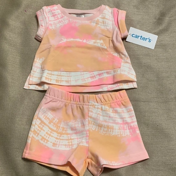 Carter’s Baby Girl French Terry Set - Picture 1 of 8